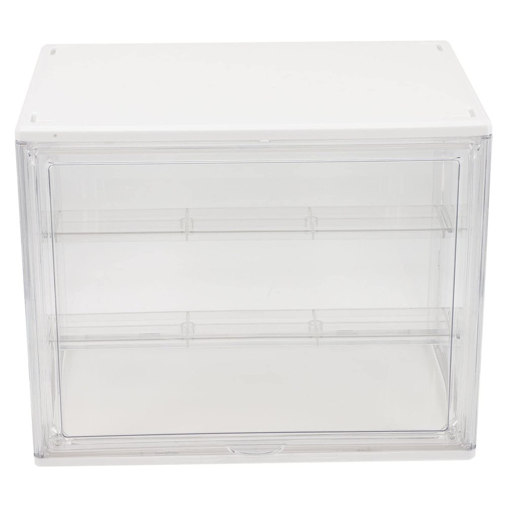 Zerodeko Stackable Storage Box Removable Shelf for Organizing Action Figures Display Container for Tidy Home Office Use