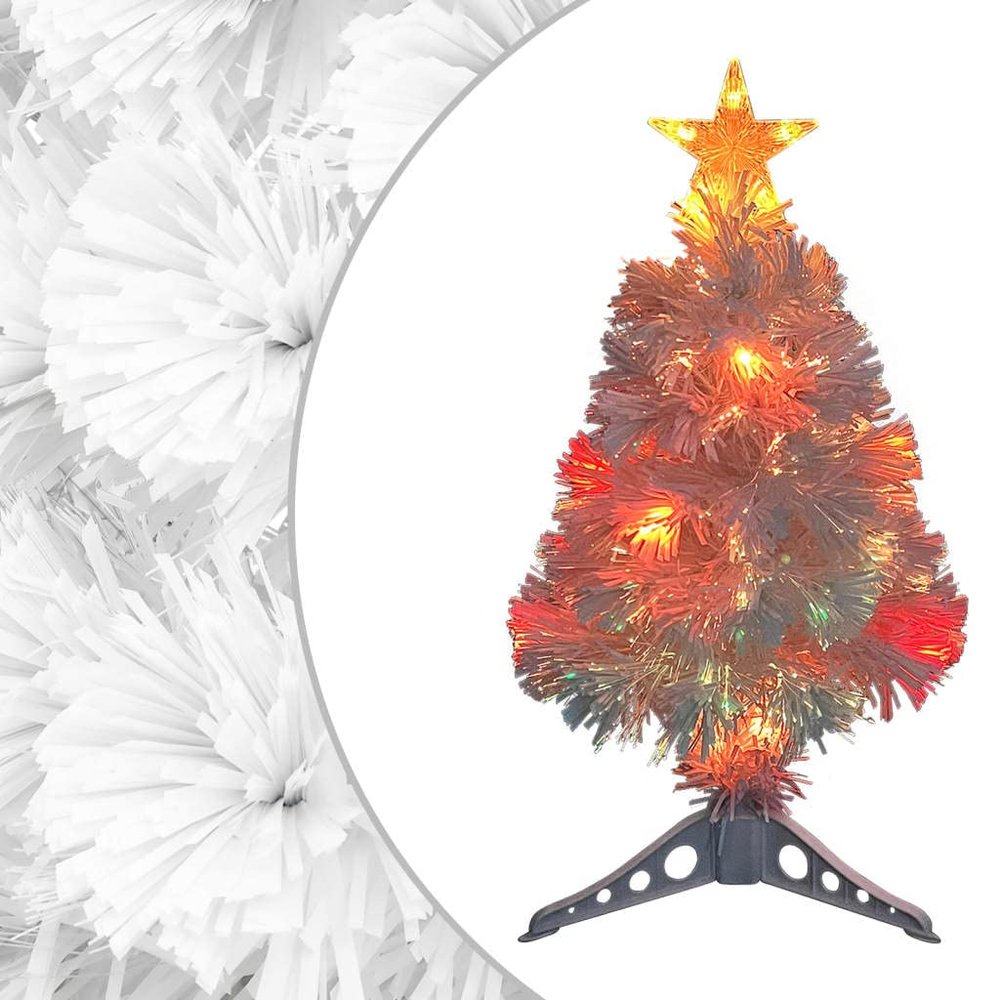 Artificial Christmas Tree with LED White Fiber Optic Artificial Christmas Tree, Easy to Assemble