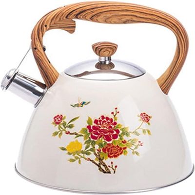 REJOON Percolator Coffee Pot Colorful Flower 3L Large Capacity Induction Cooker Gas Stove Stainless Steel Whistle Kettle Coffee Pot