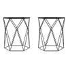 Home Square Geometric Metal Side Table in Midnight Black - Set of 2 view 1