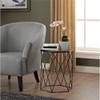 Home Square Geometric Metal Side Table in Midnight Black - Set of 2 view 2