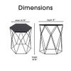 Home Square Geometric Metal Side Table in Midnight Black - Set of 2 view 3