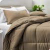 Maher Bedding Egyptian Cotton 500 TC 300GSM Box Stich Collection Fluffy Soft 3pc (1 Comforter 2 Pillow Shams) Comforter (Taupe, Twin XL- 68'' X 90'') view 1
