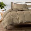 Maher Bedding Egyptian Cotton 500 TC 300GSM Box Stich Collection Fluffy Soft 3pc (1 Comforter 2 Pillow Shams) Comforter (Taupe, Twin XL- 68'' X 90'') view 3