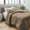 Maher Bedding Egyptian Cotton 500 TC 300GSM Box Stich Collection Fluffy Soft 3pc (1 Comforter 2 Pillow Shams) Comforter (Taupe, Twin XL- 68'' X 90'') view 4