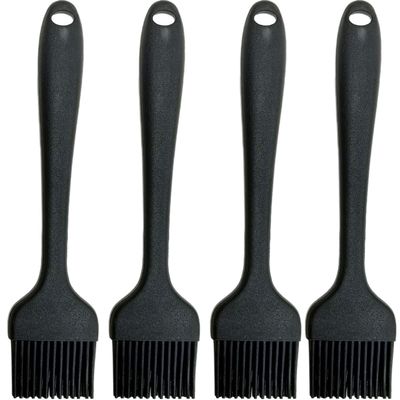 Pastry Brush-Silicone Basting Brush for Cooking,Heat Resistant Food Brush for BBQ,Food Grade Silicone Brush for Grill Baking/Spreading Marinade/Sauce/Oil/Egg/Kitchen Brushes for Cooking(4 Pc,Black)