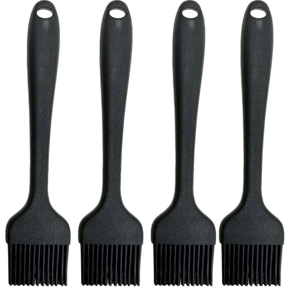 Pastry Brush-Silicone Basting Brush for Cooking,Heat Resistant Food Brush for BBQ,Food Grade Silicone Brush for Grill Baking/Spreading Marinade/Sauce/Oil/Egg/Kitchen Brushes for Cooking(4 Pc,Black)