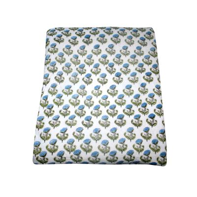 Kantha Beautiful Handmade Floral Printed Quilt Cotton Jaipuri Razai Bedspread Warm Blanket Throw Home Bedding (Size_108x108 Inch)