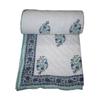 Kantha Hand Made Warm Jaipuri Razai Cotton Bedspred Quilt Blanket Beautiful Floral Printed Quilt Light Weight (Size_108x108 Inch) view 1
