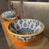 Bathroom Vanity Vessel Ceramic Sink, Antique Washbasin, Half Bathroom Sink, Round Decorative Sink, Guest Bathroom Decor, Bathroom Remodeling view 1