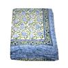 Kantha Indian Blue Floral Cotton Design Handmade Rajasthani Bed Jaipuri Razai with Cotton Filling Bedspread Warm Quilt (Size_108x108 Inch) view 1