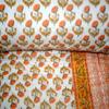 Kantha Indian Handmade Block Floral Cotton Reversible Winter Razai Quilt Light Weight Floral Coverlet Throw Warm Blanket (Size_108x108 Inch) view 2