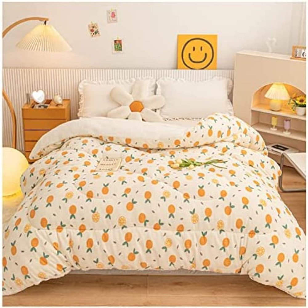 Pealihuy Fluffy Plush Duvet, Super Warm Lamb Quilt Winter Blanket, Double-Sided Quilt, Winter Warm Blanket, for Autumn Spring Home Bedroom,G,200x230cm/6kg