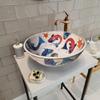 Bathroom Sink & Fish, Ceramic Countertop Basin, Hand painted Pottery Basin, Moroccan Washbasin, Bathroom Remodeling, Boat and Caravan Sink (Diameter: 55 Cm - 22) view 1