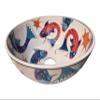 Bathroom Sink & Fish, Ceramic Countertop Basin, Hand painted Pottery Basin, Moroccan Washbasin, Bathroom Remodeling, Boat and Caravan Sink (Diameter: 55 Cm - 22) view 4