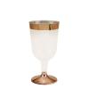 12 pcs 6.5 oz Rose Gold Rim Clear Plastic Party Goblets Disposable  Clear Drinkware, Plastic Wine Glasses for Weddings Parties Events Receptions Home Bar Cocktails Dining Tableware Decorations view 3