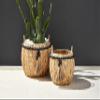 Mud Pie Black Bead Hyacinth Basket Set, Brown view 2