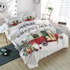 3 Pieces Cali King Bedding Duvet Covers Set Merry Christmas RVs Xmas Snowy Pine Tree Soft Quilt Cover and Pillow Shams,Lightweight Comforter Cover Sets for Bedroom Decor Snowman on Car Snowflakes view 4