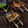 100 pcs 10-Inch long Light Brown Natural Bamboo Paddle Skewers Cocktail Picks Wedding Party Event Disposable Tableware view 3