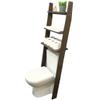GENESIS WOODESIGN Over The Toilet Birch Wood Bathroom Organizer Shelves, 3-Tier Freestanding Above Toilet Storage Ladder Shelf, Standing Space Saver Behind Toilet Small Bathroom Organizer (Walnut) view 1