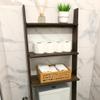 GENESIS WOODESIGN Over The Toilet Birch Wood Bathroom Organizer Shelves, 3-Tier Freestanding Above Toilet Storage Ladder Shelf, Standing Space Saver Behind Toilet Small Bathroom Organizer (Walnut) view 4