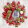 Flamingo Coastal, Beach, Nautical Christmas Wreath, Sand Dollar, Starfish, Bow view 3