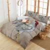 3 Pieces California King Bedding Duvet Covers Set Rural Animals Cock Soft Quilt Cover and Pillow Shams,Lightweight Comforter Cover Sets for Bedroom Decor Abstract Chicken on Shabby Kraft Paper view 1