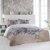 3 Pieces California King Bedding Duvet Covers Set Rural Animals Cock Soft Quilt Cover and Pillow Shams,Lightweight Comforter Cover Sets for Bedroom Decor Abstract Chicken on Shabby Kraft Paper view 2