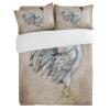 3 Pieces California King Bedding Duvet Covers Set Rural Animals Cock Soft Quilt Cover and Pillow Shams,Lightweight Comforter Cover Sets for Bedroom Decor Abstract Chicken on Shabby Kraft Paper view 3