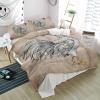 3 Pieces California King Bedding Duvet Covers Set Rural Animals Cock Soft Quilt Cover and Pillow Shams,Lightweight Comforter Cover Sets for Bedroom Decor Abstract Chicken on Shabby Kraft Paper view 4