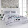3 Pieces California King Bedding Duvet Covers Set Western Country Farm Animals Soft Quilt Cover and Pillow Shams,Lightweight Comforter Cover Sets for Bedroom Decor Rural Windmill Cow Grey Wood Board view 2