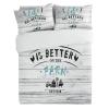3 Pieces California King Bedding Duvet Covers Set Western Country Farm Animals Soft Quilt Cover and Pillow Shams,Lightweight Comforter Cover Sets for Bedroom Decor Rural Windmill Cow Grey Wood Board view 3