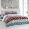 3 Pieces California King Bedding Duvet Covers Set Boho Ethnic Satin Texture Soft Quilt Cover and Pillow Shams,Lightweight Comforter Cover Sets for Bedroom Decor Ethnic Damask Flower Bohemian view 2