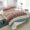 3 Pieces California King Bedding Duvet Covers Set Boho Ethnic Satin Texture Soft Quilt Cover and Pillow Shams,Lightweight Comforter Cover Sets for Bedroom Decor Ethnic Damask Flower Bohemian view 4