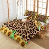 3 Pieces Cali King Bedding Duvet Covers Set Leopard Animal Skin Print Yellow Sunflowers Soft Quilt Cover and Pillow Shams,Lightweight Comforter Cover Sets for Bedroom Decor Spring Blossoms Floral view 1