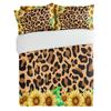3 Pieces Cali King Bedding Duvet Covers Set Leopard Animal Skin Print Yellow Sunflowers Soft Quilt Cover and Pillow Shams,Lightweight Comforter Cover Sets for Bedroom Decor Spring Blossoms Floral view 3