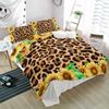 3 Pieces Cali King Bedding Duvet Covers Set Leopard Animal Skin Print Yellow Sunflowers Soft Quilt Cover and Pillow Shams,Lightweight Comforter Cover Sets for Bedroom Decor Spring Blossoms Floral view 4