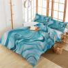 3 Pieces Cali King Bedding Duvet Covers Set Ocean Marble Blue Ripple Waves Texture Soft Quilt Cover and Pillow Shams,Lightweight Comforter Cover Sets for Bedroom Decor Abstract Agate Nature Stone view 1