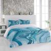 3 Pieces Cali King Bedding Duvet Covers Set Ocean Marble Blue Ripple Waves Texture Soft Quilt Cover and Pillow Shams,Lightweight Comforter Cover Sets for Bedroom Decor Abstract Agate Nature Stone view 2