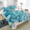 3 Pieces Cali King Bedding Duvet Covers Set Ocean Marble Blue Ripple Waves Texture Soft Quilt Cover and Pillow Shams,Lightweight Comforter Cover Sets for Bedroom Decor Abstract Agate Nature Stone view 4