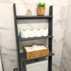 GENESIS WOODESIGN Over The Toilet Bathroom Organizer Shelves, 3-Tier Freestanding Above Toilet Storage Ladder Shelf, Standing Space Saver Behind Toilet Small Bathroom Organizer (Grey) view 4