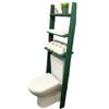 GENESIS WOODESIGN Over The Toilet Birch Wood Bathroom Organizer Shelves, 3-Tier Freestanding Above Toilet Storage Ladder Shelf, Standing Space Saver Behind Toilet Small Bathroom Organizer (Verde) view 1