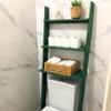 GENESIS WOODESIGN Over The Toilet Birch Wood Bathroom Organizer Shelves, 3-Tier Freestanding Above Toilet Storage Ladder Shelf, Standing Space Saver Behind Toilet Small Bathroom Organizer (Verde) view 4