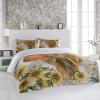 3 Pieces Full Bedding Duvet Covers Set Elephant with Blossom Sunflowers Soft Quilt Cover and Pillow Shams,Lightweight Comforter Cover Sets for Bedroom Decor Spring Floral Animals view 2