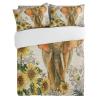 3 Pieces Full Bedding Duvet Covers Set Elephant with Blossom Sunflowers Soft Quilt Cover and Pillow Shams,Lightweight Comforter Cover Sets for Bedroom Decor Spring Floral Animals view 3