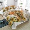 3 Pieces Full Bedding Duvet Covers Set Elephant with Blossom Sunflowers Soft Quilt Cover and Pillow Shams,Lightweight Comforter Cover Sets for Bedroom Decor Spring Floral Animals view 4