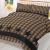 3 Pieces Cali King Bedding Duvet Covers Set Western Star Country Style Buffalo Plaid Soft Quilt Cover and Pillow Shams,Comforter Cover Sets for Bedroom Decor Black Stars Striped on Checker view 3