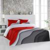 3 Pieces Full Bedding Duvet Covers Set Abstract Red Black Grey Ripple Striped Soft Quilt Cover and Pillow Shams,Lightweight Comforter Cover Sets for Bedroom Decor Modern Art view 2