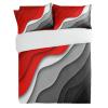 3 Pieces Full Bedding Duvet Covers Set Abstract Red Black Grey Ripple Striped Soft Quilt Cover and Pillow Shams,Lightweight Comforter Cover Sets for Bedroom Decor Modern Art view 3