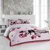 3 Pieces California King Bedding Duvet Covers Set Valentine's Day Black Birds Silhouette Soft Quilt Cover and Pillow Shams,Lightweight Comforter Cover Sets for Bedroom Decor Love Hearts Tree Branch view 2